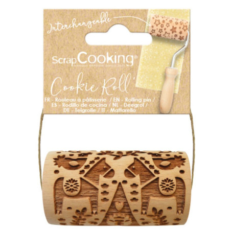 Mini rouleau bois empreinte Noël Déco pack - ScrapCooking