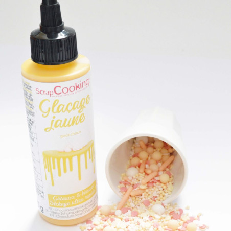 Chocolate flavour glaze - yellow 130g - ScrapCooking