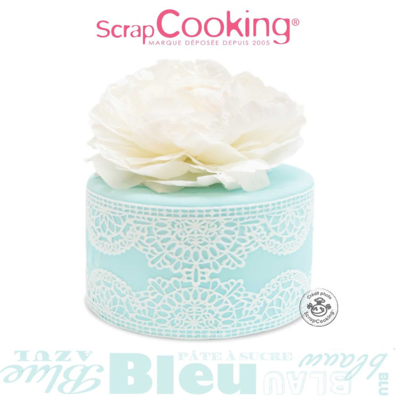 Pâte à sucre rouleau bleu ciel 36 cm gâteau décoration - ScrapCooking