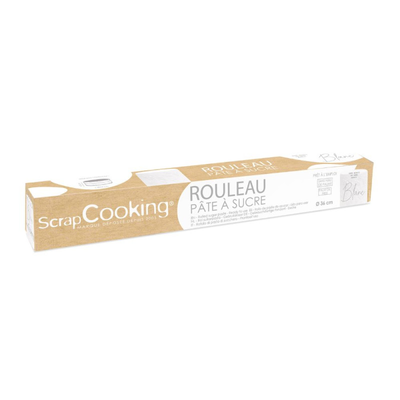 White ready-to-use sugarpaste roll 430g - product image 1 - ScrapCooking