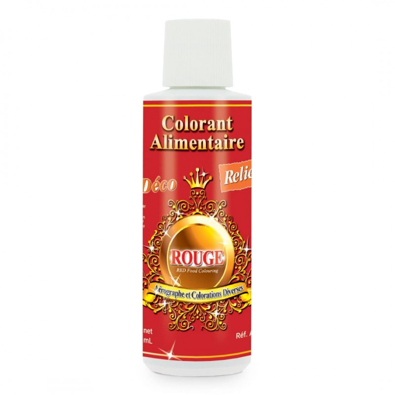 Professional red water-soluble food coloring - 125 ml - Déco Relief