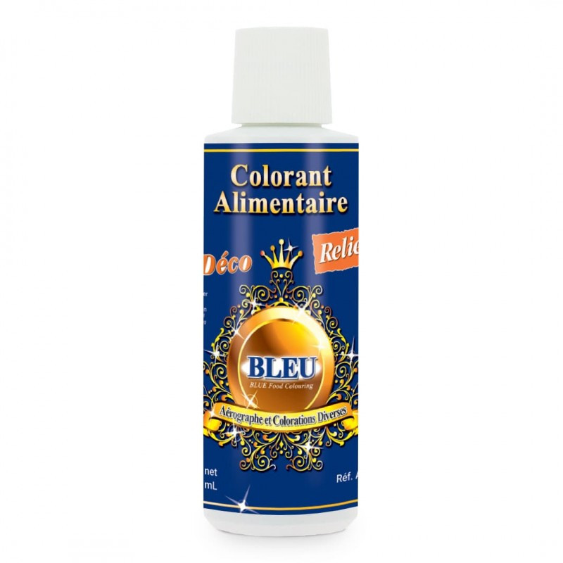 Colorant alimentaire hydrosoluble bleu professionnel - 125 ml - Déco Relief