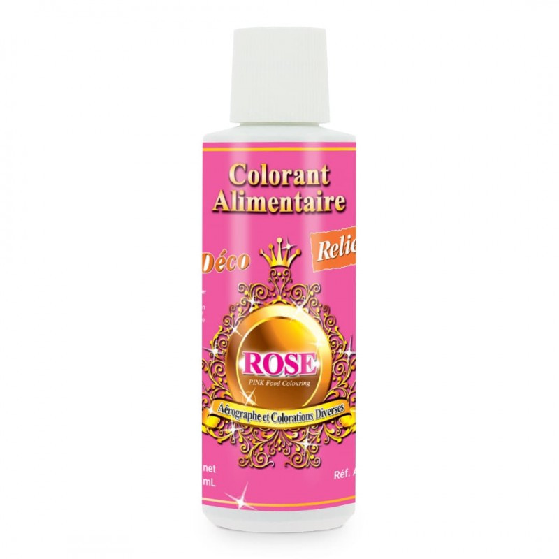 Colorant alimentaire hydrosoluble rose professionnel - 125 ml - Déco Relief