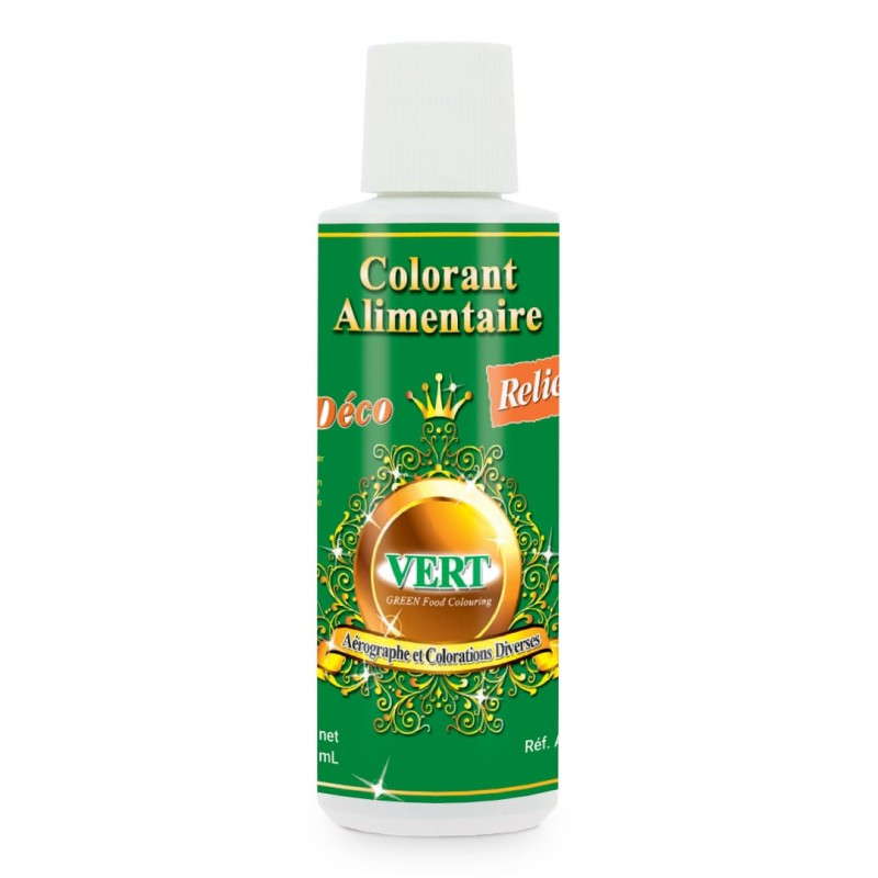 Colorant alimentaire hydrosoluble vert professionnel - 125 ml - Déco Relief