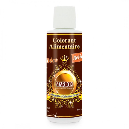 Colorant alimentaire hydrosoluble marron professionnel - 125 ml  - Déco Relief