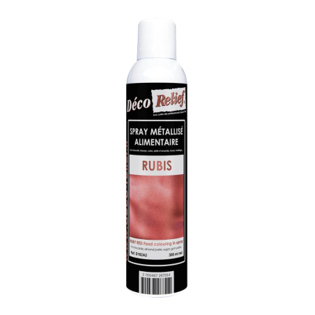 Metallic food coloring spray can ruby - 300 ml - Déco Relief