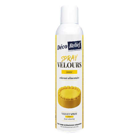 Spray velours alimentaire en bombe jaune pour pâtisserie - 300 ml - ScrapCooking