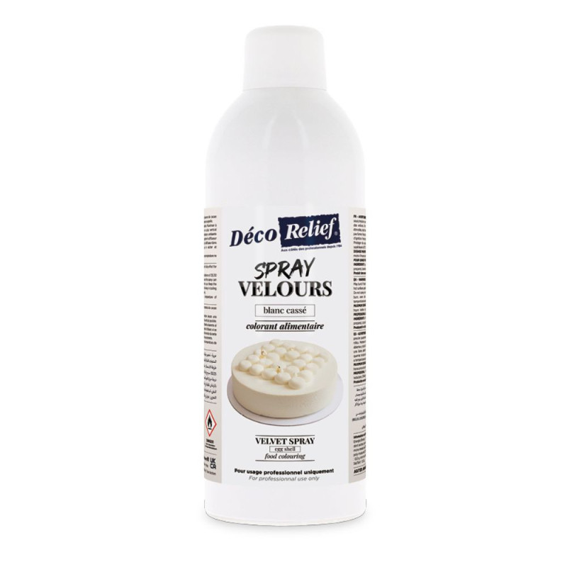 Spray velours alimentaire en bombe blanc cassé effet velours pour pâtisserie - 400 ml - ScrapCooking