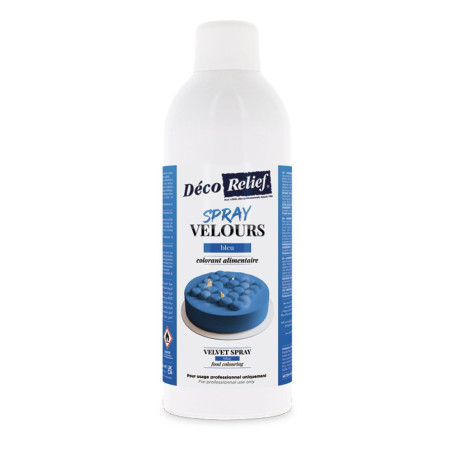 Spray velours alimentaire en bombe bleu effet velours pour pâtisserie - 400 ml - ScrapCooking