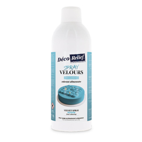 Spray velours alimentaire en bombe bleu polaire effet velours pour pâtisserie - 400 ml - ScrapCooking