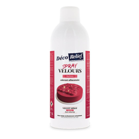 Fuchsia velvet effect spray for baked goods - 400 ml - Déco Relief