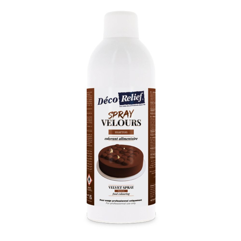 Velvet effect brown spray for pastry - 400 ml - ScrapCooking