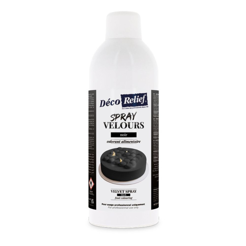 Spray velours alimentaire en bombe noir effet velours pour pâtisserie - 400 ml - ScrapCooking