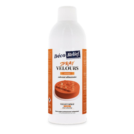 Spray velours alimentaire en bombe orange effet velours pour pâtisserie - 400 ml - ScrapCooking