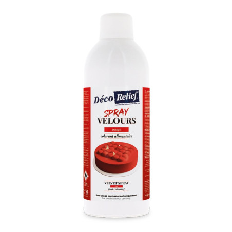 Spray velours alimentaire en bombe rouge effet velours pour pâtisserie - 400 ml - ScrapCooking