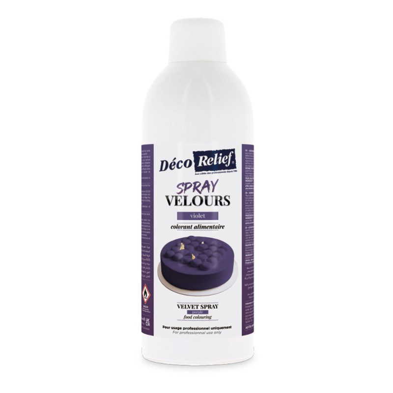 Spray velours alimentaire en bombe violet effet velours pour pâtisserie - 400 ml - ScrapCooking