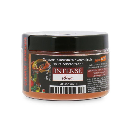 Colorant alimentaire hydrosoluble intense brun en poudre - 50 g - ScrapCooking