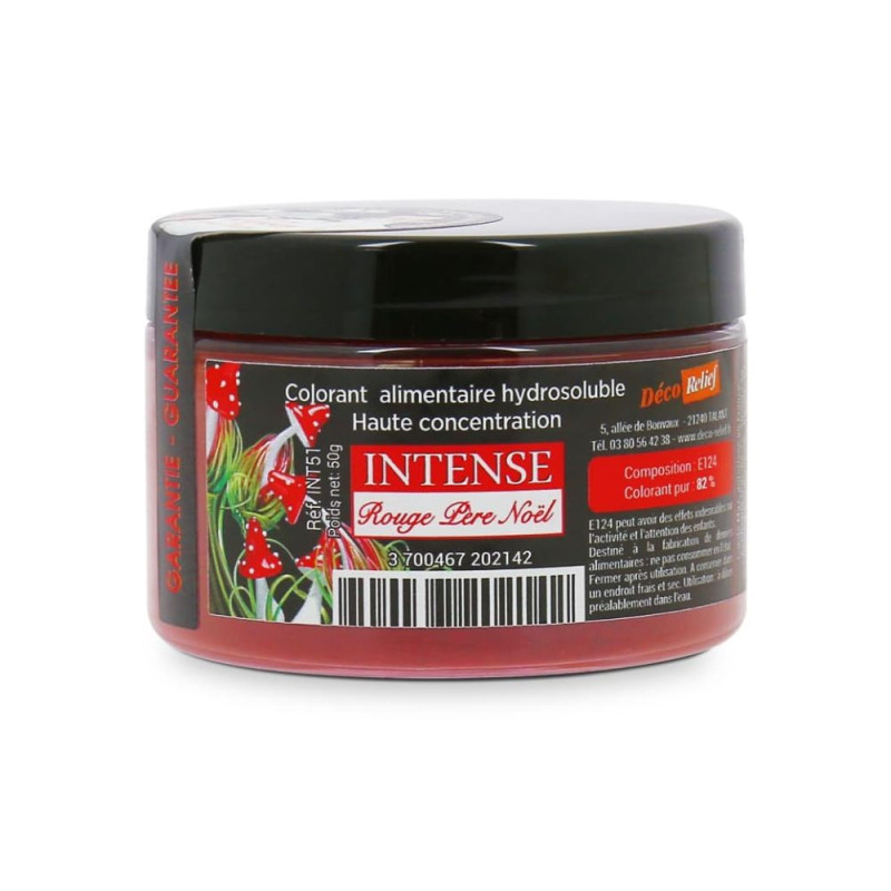 Colorant alimentaire hydrosoluble intense rouge Père Noël en poudre - 50 g - ScrapCooking