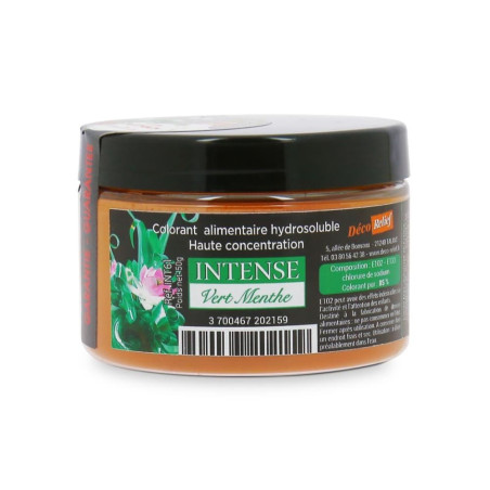 Colorant alimentaire hydrosoluble intense vert menthe en poudre - 50 g - ScrapCooking