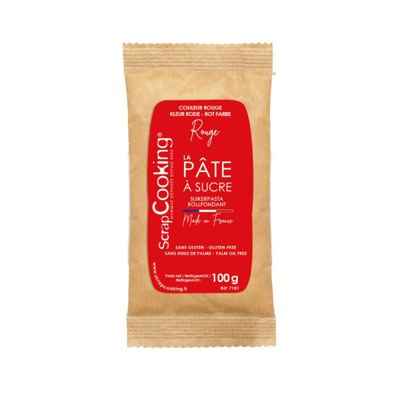 Pâte à sucre rouge 100g - ScrapCooking