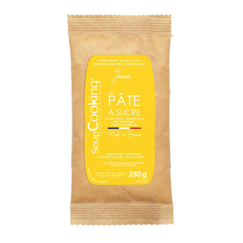 Pâte à sucre jaune 250g - ScrapCooking