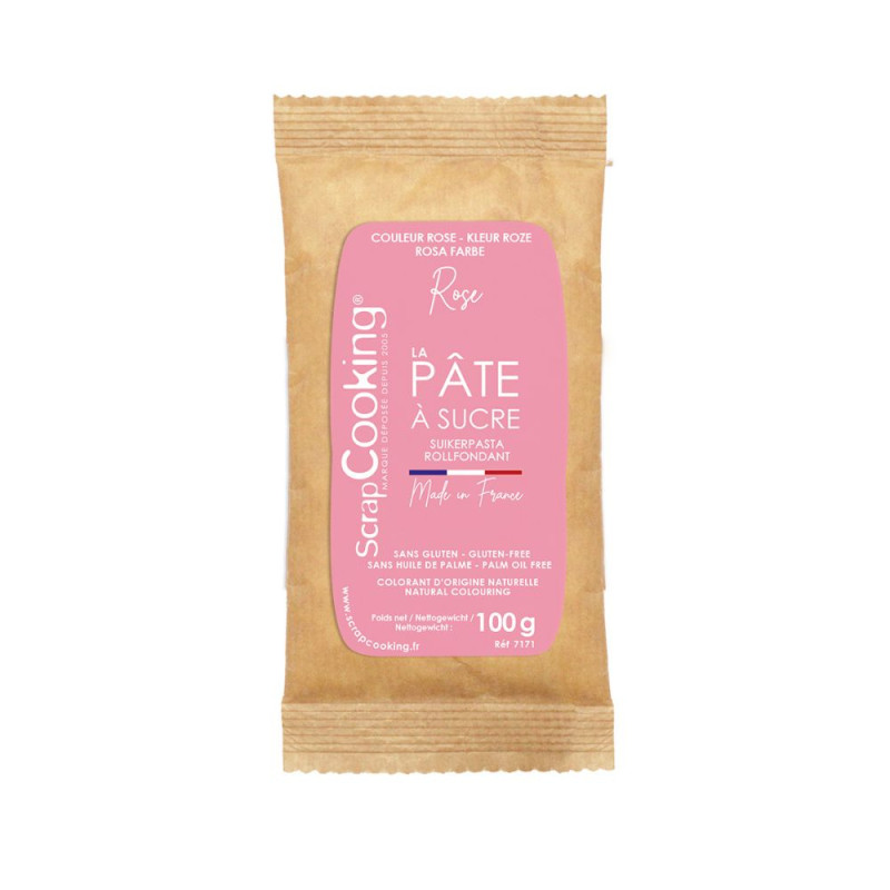 Pâte à sucre rose 100g - ScrapCooking