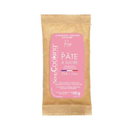 Pâte à sucre rose 100g - ScrapCooking