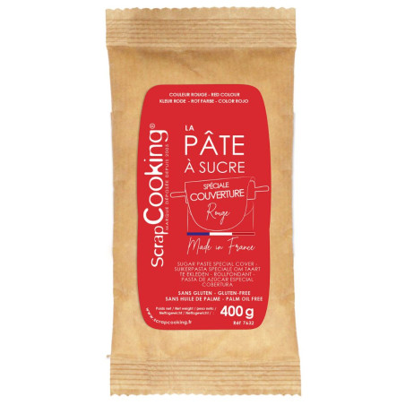 Pate à sucre de couverture rouge 400g - ScrapCooking