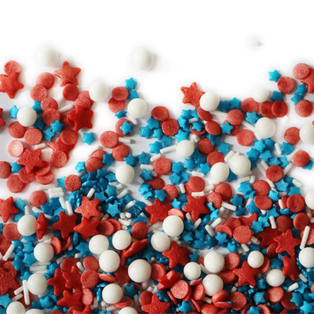 Décors sucrés bleu blanc rouge - ScrapCooking