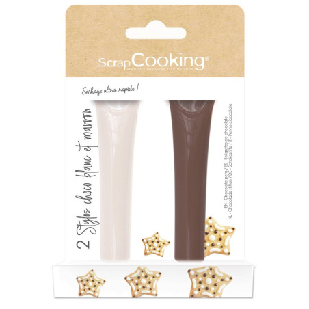 2 stylos goût choco blanc et choco - ScrapCooking