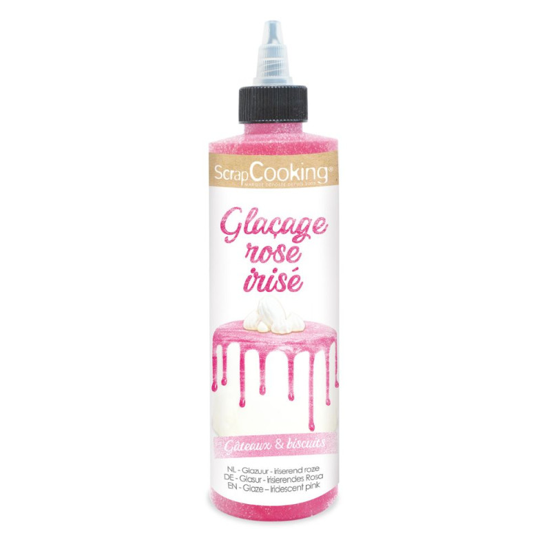 Glacage pour drip cake rose irisé - ScrapCookig