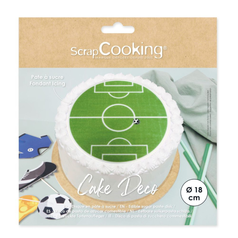 Football pitch sugar paste disc 18 cm - product image 1 - ScrapCooking