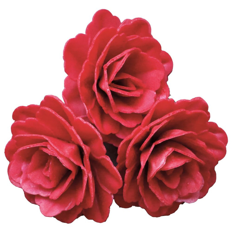 3 red royal roses in wafer paper for cake decoration - product image 3 - ScrapCooking