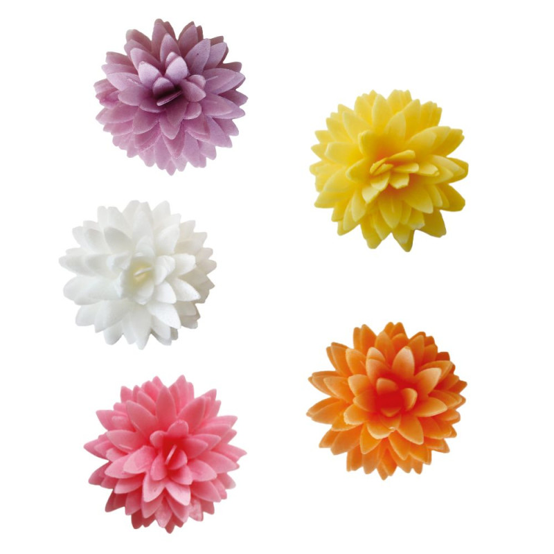 5 assorted wafer paper dahlias - product image 2 - ScrapCooking