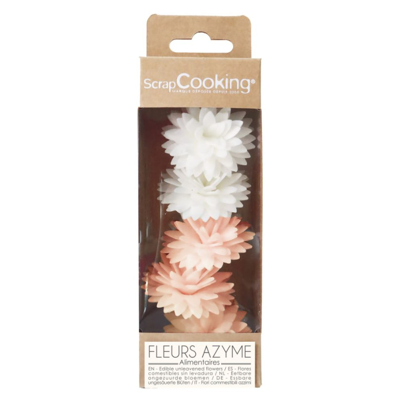 Dahlias blanc rose pastel déco pack - ScrapCooking