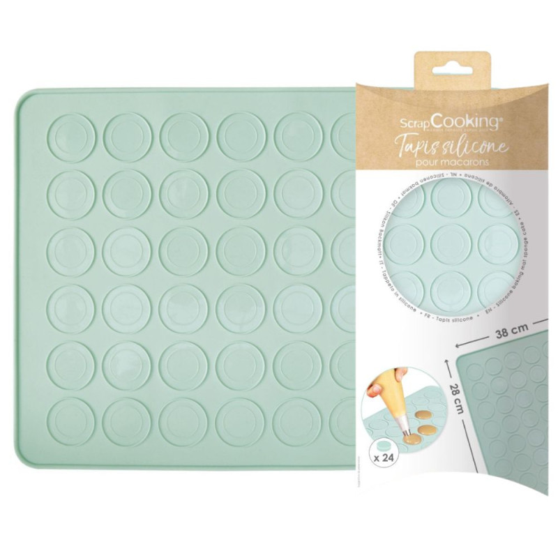 Tapis en silicone pour macarons avec contenu - ScrapCooking