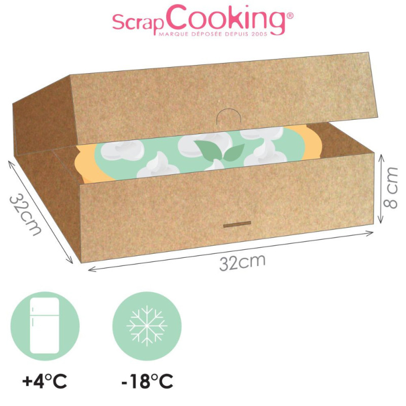 2 Cake boxes -32x32x8 cm - ScrapCooking®