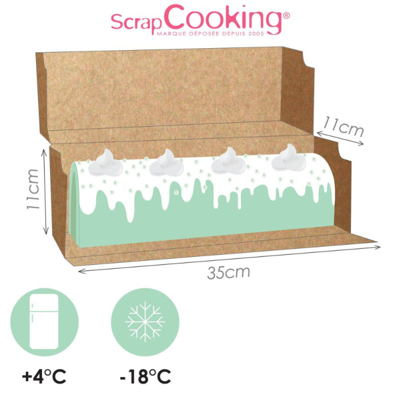 2 boites à cakes bûches 35x11x11 cm résistant chaleur froid  - ScrapCooking