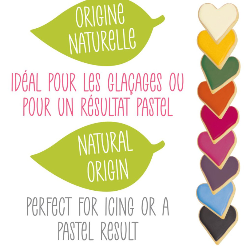 9 mini préparations colorantes d'origine naturelle en poudre pastel - ScrapCooking