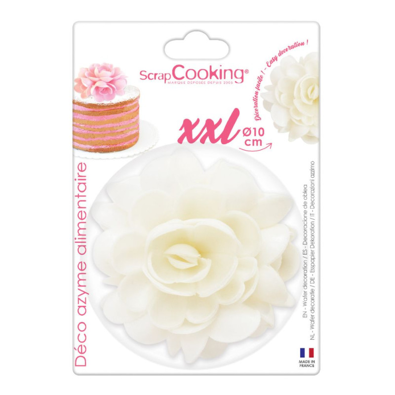 Fleur azyme blanche XXL env.10 cm pack - ScrapCooking