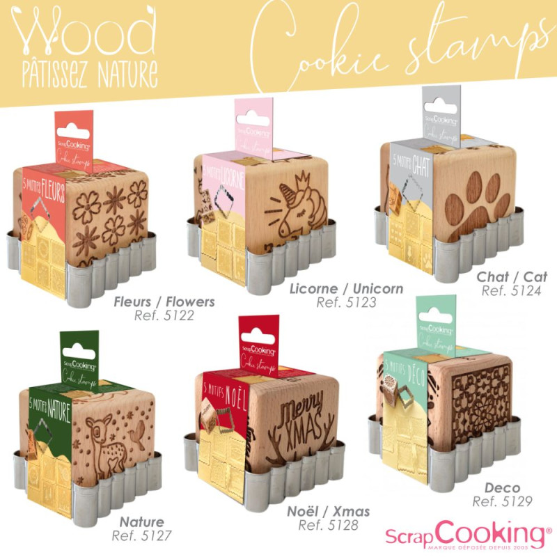 Cat wood cookie stamp + cookie cutter - ScrapCooking