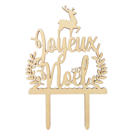 Cake topper bois Joyeux Noël - ScrapCooking