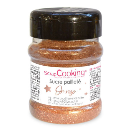 Pot de sucre pailleté OR ROSE pack - ScrapCooking