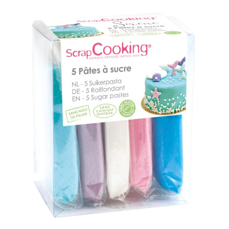 Boite 5 pâtes à sucre Sirène - ScrapCooking