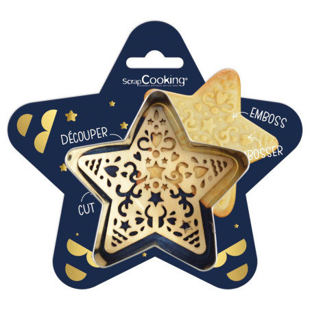 Cookie cutter + wood embosser Star