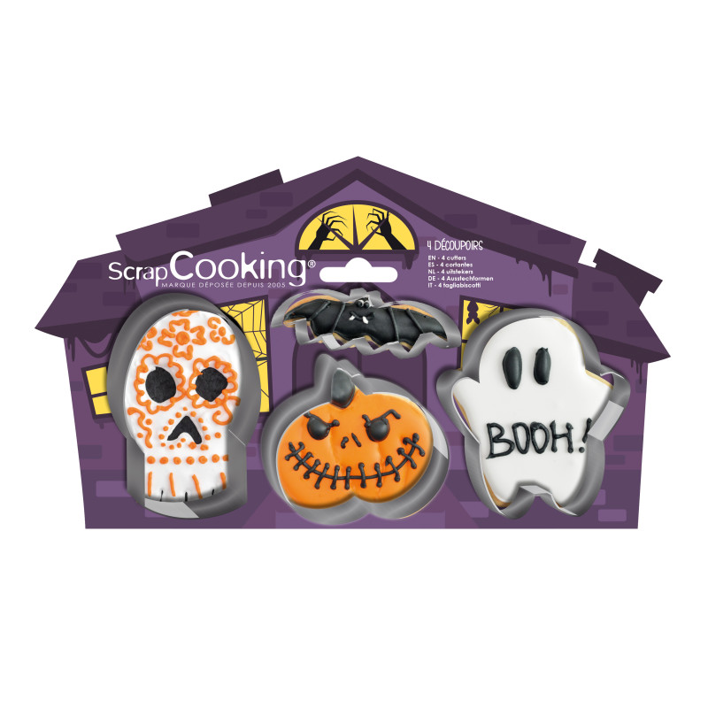 Lot de 4 découpoirs inox Halloween