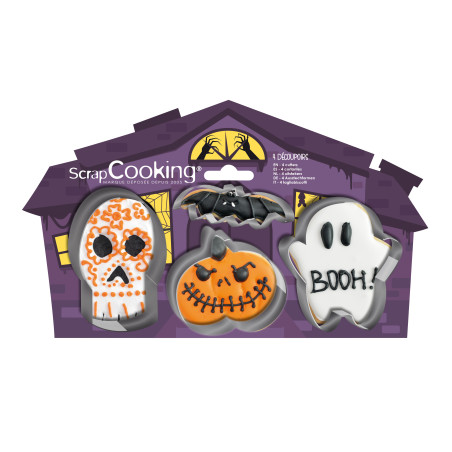 Lot de 4 découpoirs inox Halloween