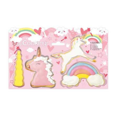 Lot de 4 découpoirs inox Licorne