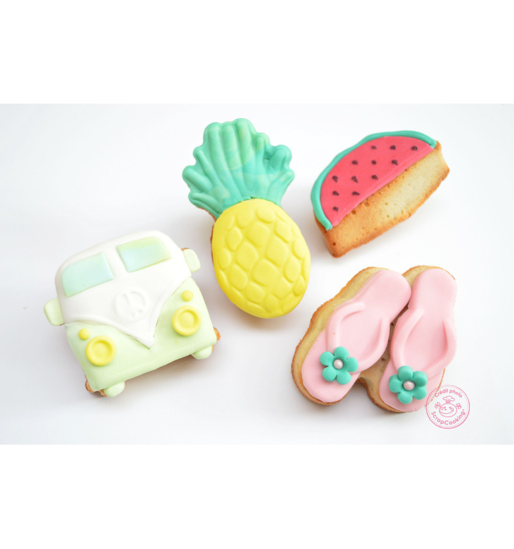 Silicone mould with 6 summer-themed cavities