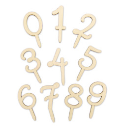 Wood cake topper Numbers 0...